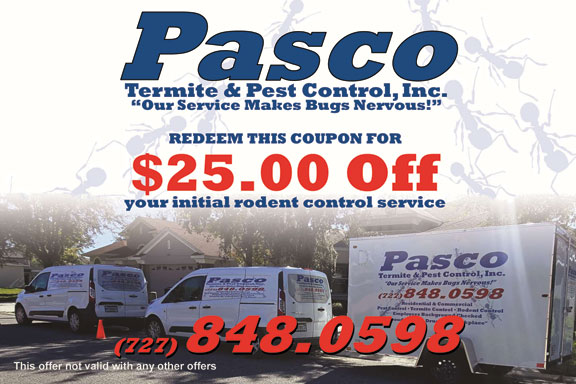 promotions coupon for a promotional discount of $25.00 off initial rodent control services